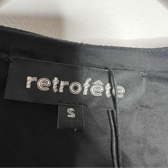 Retrofête Gabrielle Silver Beaded Wrap Mini Dress size Small - Picture 5 of 9